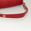 Christian Dior Canage Shoulder Bag Lamb Skin Red Gold Auth 120801-7