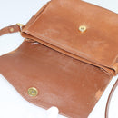 Burberrys Shoulder Bag Leather Brown Gold Auth 120806-11