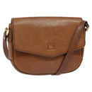 Burberrys Shoulder Bag Leather Brown Gold Auth 120806-1