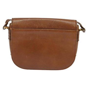 Burberrys Shoulder Bag Leather Brown Gold Auth 120806 - 0