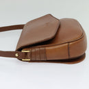 Burberrys Shoulder Bag Leather Brown Gold Auth 120806-3