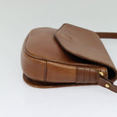 Burberrys Shoulder Bag Leather Brown Gold Auth 120806-4