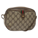 GUCCI GG Canvas Web Sherry Line Bag PVC Beige Gold 89 02 066 Auth 120808-1
