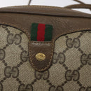 GUCCI GG Canvas Web Sherry Line Bag PVC Beige Gold 89 02 066 Auth 120808-14