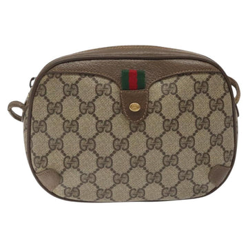 GUCCI GG Canvas Web Sherry Line Bag PVC Beige Gold 89 02 066 Auth 120808 - 0