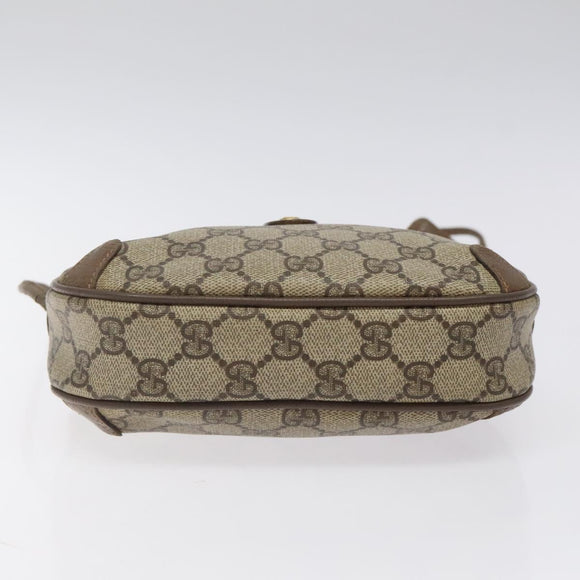 GUCCI GG Canvas Web Sherry Line Bag PVC Beige Gold 89 02 066 Auth 120808