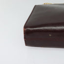 Salvatore Ferragamo Chain Gancini Shoulder Bag Leather Brown Gold Auth 120811-9