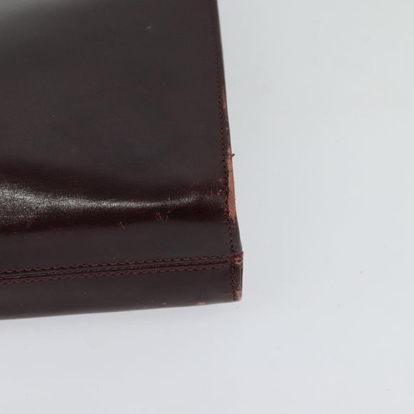 Salvatore Ferragamo Chain Gancini Shoulder Bag Leather Brown Gold Auth 120811