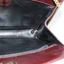 Salvatore Ferragamo Chain Gancini Shoulder Bag Leather Brown Gold Auth 120811-17