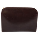 Salvatore Ferragamo Chain Gancini Shoulder Bag Leather Brown Gold Auth 120811-2