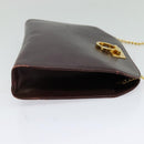 Salvatore Ferragamo Chain Gancini Shoulder Bag Leather Brown Gold Auth 120811-4