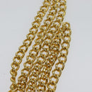 Salvatore Ferragamo Chain Gancini Shoulder Bag Leather Brown Gold Auth 120811-8