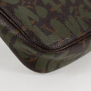 LOUIS VUITTON Monogram Graffiti Pochette Pouch Khaki M92191 LV Auth 120813V-15