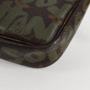 LOUIS VUITTON Monogram Graffiti Pochette Pouch Khaki M92191 LV Auth 120813V-16