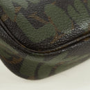LOUIS VUITTON Monogram Graffiti Pochette Pouch Khaki M92191 LV Auth 120813V-16