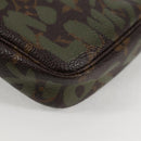 LOUIS VUITTON Monogram Graffiti Pochette Pouch Khaki M92191 LV Auth 120813V-17