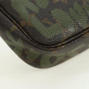 LOUIS VUITTON Monogram Graffiti Pochette Pouch Khaki M92191 LV Auth 120813V-18