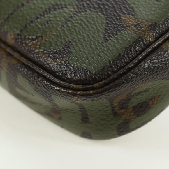 LOUIS VUITTON Monogram Graffiti Pochette Pouch Khaki M92191 LV Auth 120813V