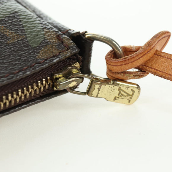 LOUIS VUITTON Monogram Graffiti Pochette Pouch Khaki M92191 LV Auth 120813V