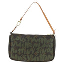 LOUIS VUITTON Monogram Graffiti Pochette Pouch Khaki M92191 LV Auth 120813V-2