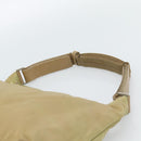 PRADA Shoulder Bag Nylon Beige Silver Auth 120814-9