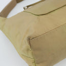 PRADA Shoulder Bag Nylon Beige Silver Auth 120814-18