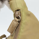 PRADA Shoulder Bag Nylon Beige Silver Auth 120814-10