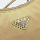 PRADA Shoulder Bag Nylon Beige Silver Auth 120814-19
