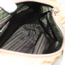 PRADA Shoulder Bag Nylon Beige Silver Auth 120814-22