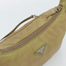 PRADA Shoulder Bag Nylon Beige Silver Auth 120814-6