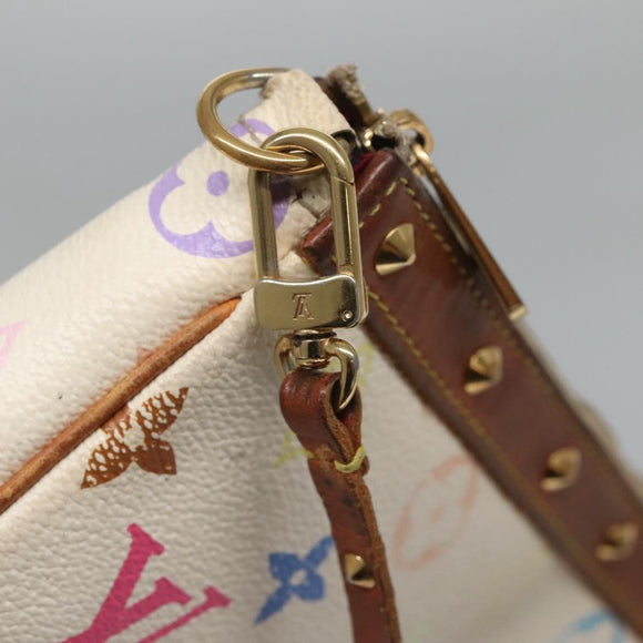LOUIS VUITTON Multicolor Pochette Accessoires Pouch White M92649 Auth 120819