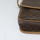 CELINE Macadam Canvas Circle Shoulder Bag PVC Leather Brown Gold Auth 120820-15