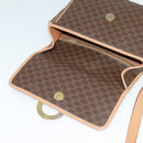 CELINE Macadam Canvas Circle Shoulder Bag PVC Leather Brown Gold Auth 120820-9