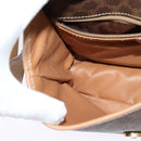 CELINE Macadam Canvas Circle Shoulder Bag PVC Leather Brown Gold Auth 120820-19