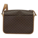 CELINE Macadam Canvas Circle Shoulder Bag PVC Leather Brown Gold Auth 120820-2