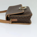 CELINE Macadam Canvas Circle Shoulder Bag PVC Leather Brown Gold Auth 120820-3