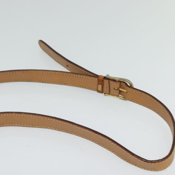 CELINE Macadam Canvas Circle Shoulder Bag PVC Leather Brown Gold Auth 120820