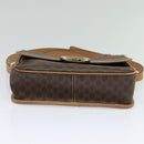 CELINE Macadam Canvas Circle Shoulder Bag PVC Leather Brown Gold Auth 120820-5