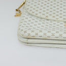 CELINE Macadam Canvas Shoulder Bag White Gold Auth 120821-9