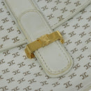 CELINE Macadam Canvas Shoulder Bag White Gold Auth 120821-17
