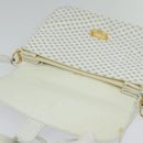 CELINE Macadam Canvas Shoulder Bag White Gold Auth 120821-10