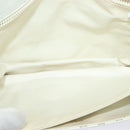 CELINE Macadam Canvas Shoulder Bag White Gold Auth 120821-11