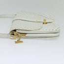 CELINE Macadam Canvas Shoulder Bag White Gold Auth 120821-3