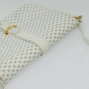 CELINE Macadam Canvas Shoulder Bag White Gold Auth 120821-6