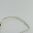 CELINE Macadam Canvas Shoulder Bag White Gold Auth 120821-8