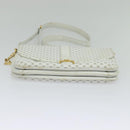 CELINE Macadam Canvas Shoulder Bag White Gold Auth 120821-5