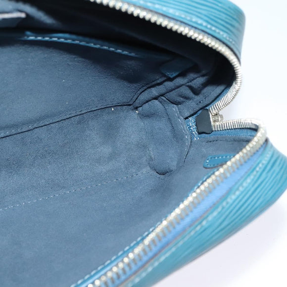 LOUIS VUITTON Epi Neo-Osh Clutch Bag Cyan LV Auth 120827