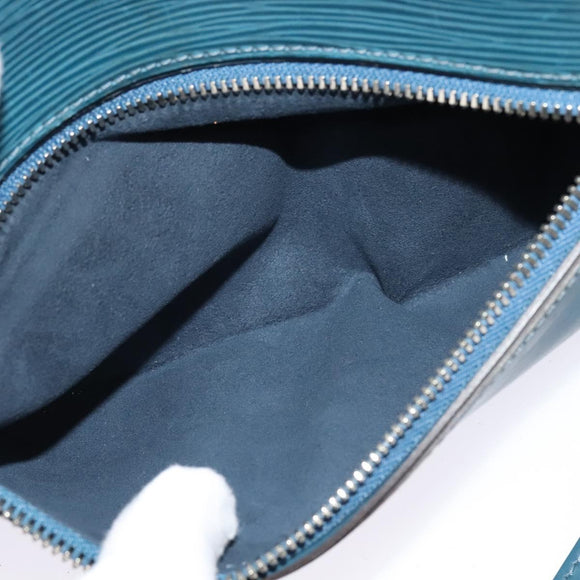 LOUIS VUITTON Epi Neo-Osh Clutch Bag Cyan LV Auth 120827