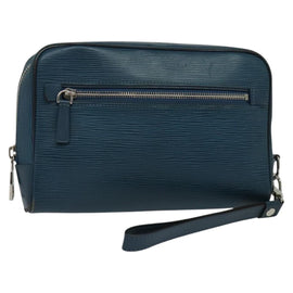 LOUIS VUITTON Epi Neo-Osh Clutch Bag Cyan LV Auth 120827