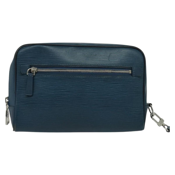 LOUIS VUITTON Epi Neo-Osh Clutch Bag Cyan LV Auth 120827